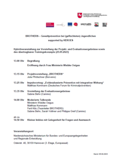 Veranstaltungsprogramm Brothers 25.09.2023