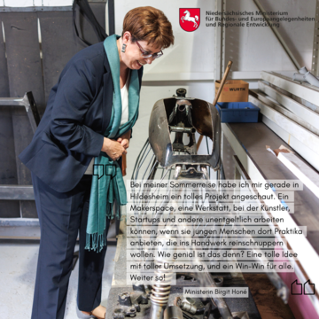 Regionalministerin Birgit Honé besucht die freie Werkstatt Hildesheim