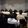 Podium und Publikum am 27.Januar im Raum Lessing der Landesvertretung Berlin