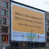 CeBit-Banner an der Hausfassade der Landesvertretung Niedersachsen in Berlin